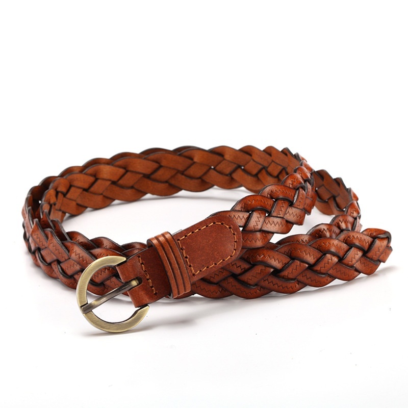 3-Strand Crushed Cowhide Braided Women's Belt to Andaman and Nicobar Islands