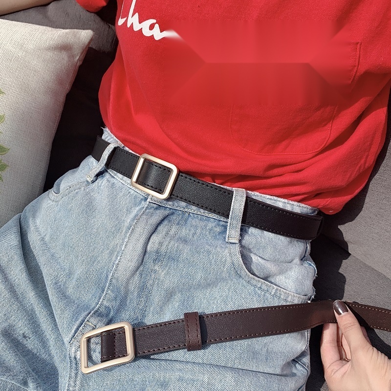 Holeless square buckle women's belt to Dadra and Nagar Haveli